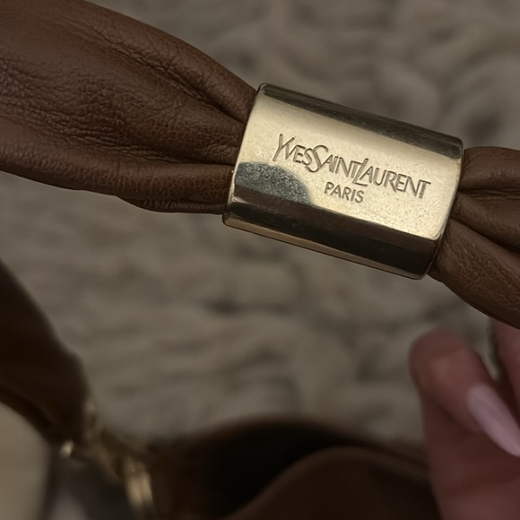 YVES SAINT LAURENT St. Tropez Hobo Ruffle Leather *AUTHENTIC* - Picture 4 of 12